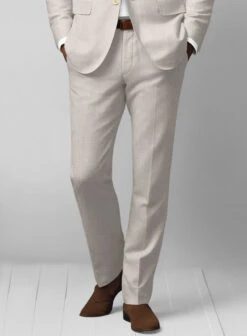 Ivy Beige Pure Linen Suit -Vest Gentleman Shop ivybeigeurelinensuitlk 4