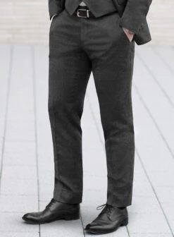 Lanificio Zegna Trofeo Dark Gray Wool Pants -Vest Gentleman Shop lanificiozegnatorfeodrkwoolpantslook 1