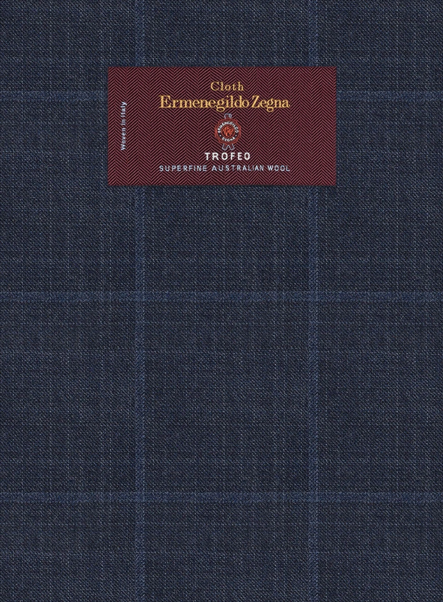 Lanificio Zegna Trofeo Bonsus Blue Checks Wool Pants 4 Lanificio Zegna Trofeo Bonsus Blue Checks Wool Pants - Image 2