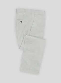 Light Gray Feather Cotton Canvas Stretch Pants