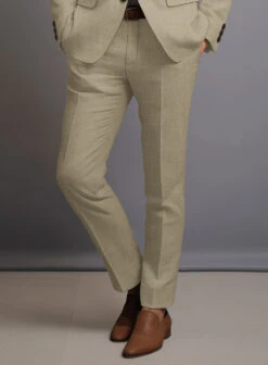 Maple Khaki Pure Linen Suit -Vest Gentleman Shop maplekhakipurelinensuitlook 4