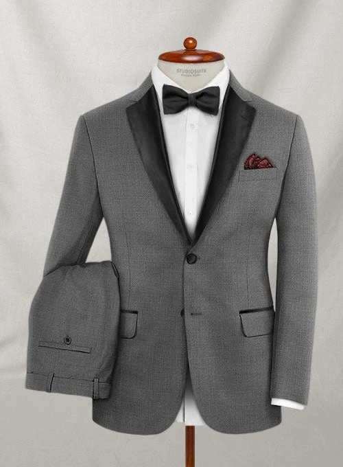 Napolean Gray Wool Tuxedo Suit 3 Napolean Gray Wool Tuxedo Suit