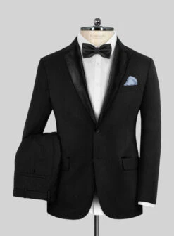 Napolean Black Wool Tuxedo Suit