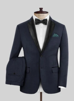 Napolean Bob Weave Blue Wool Tuxedo Suit