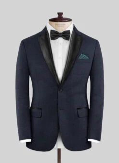 Napolean Bob Weave Blue Wool Tuxedo Suit -Vest Gentleman Shop napoleanbobweavebluewooltuxedosuitlk 2