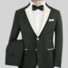 Napolean Bob Weave Green Wool Tuxedo Suit -Vest Gentleman Shop napoleanbobweavegrnwooltuxedosuit