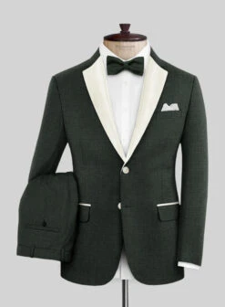 Napolean Bob Weave Green Wool Tuxedo Suit
