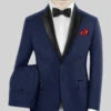 Napolean Bottle Blue Wool Tuxedo Suit -Vest Gentleman Shop napoleanbottlebluewooltuxedosuitlook