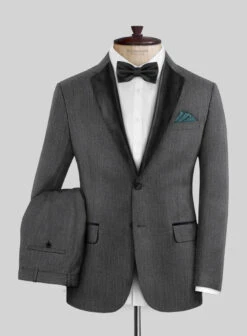 Napolean English Charcoal Wool Tuxedo Suit