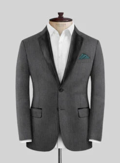 Napolean English Charcoal Wool Tuxedo Suit -Vest Gentleman Shop napoleanenglishcharcoalwooltuxedosuitlk 2