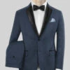 Napolean Flat Blue Wool Tuxedo Suit -Vest Gentleman Shop napoleanflatbluewooltuxedosuitlk