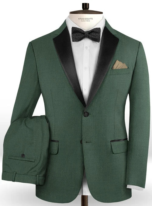 Napolean Green Wool Tuxedo Suit 3 Napolean Green Wool Tuxedo Suit