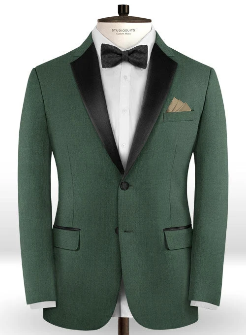 Napolean Green Wool Tuxedo Suit 5 Napolean Green Wool Tuxedo Suit - Image 3