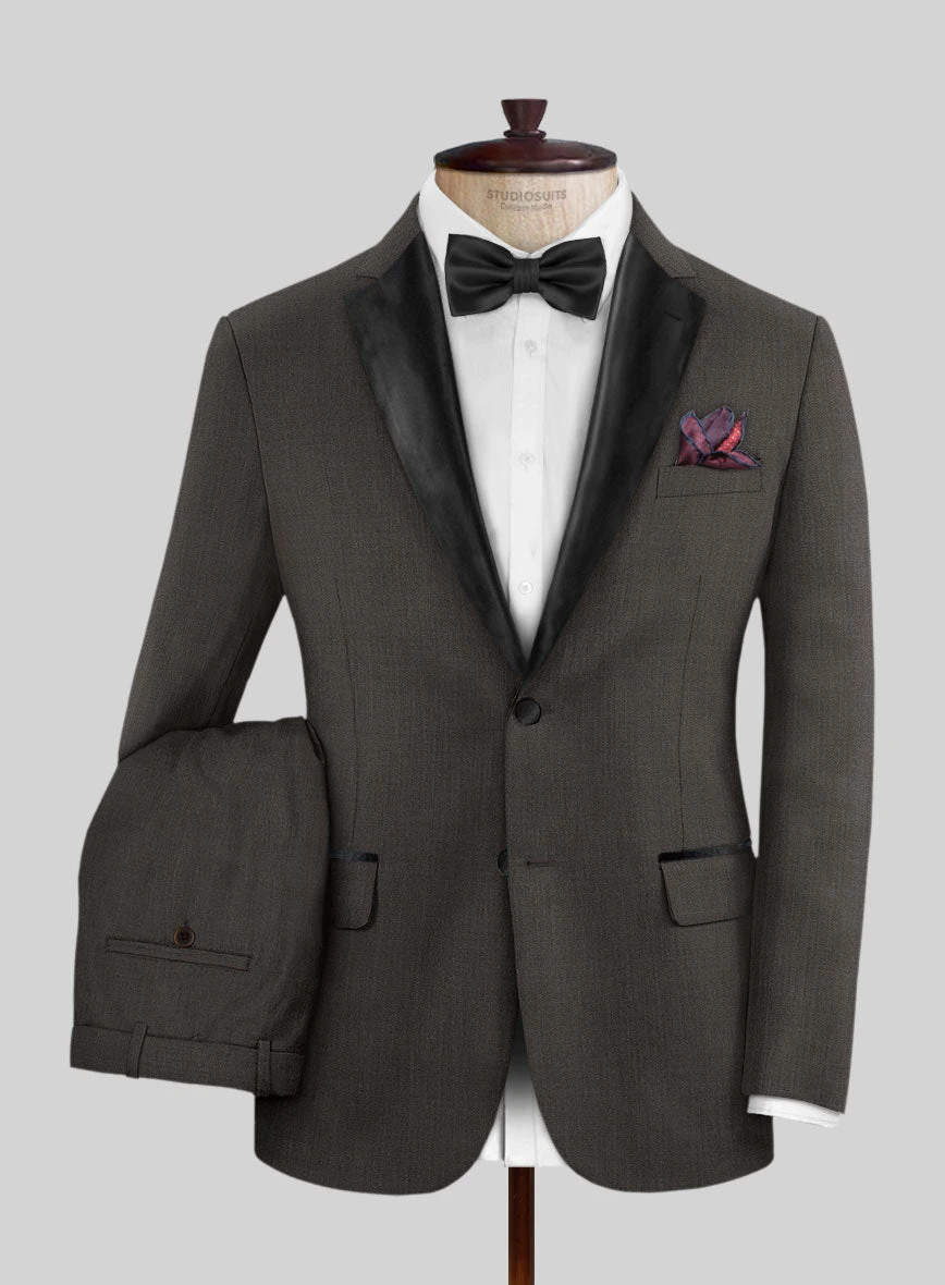 Napolean Intense Brown Wool Tuxedo Suit 3 Napolean Intense Brown Wool Tuxedo Suit