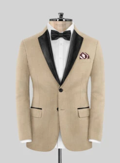 Napolean Khaki Wool Tuxedo Suit -Vest Gentleman Shop napoleankhakiwooltuxedosuitlook 1