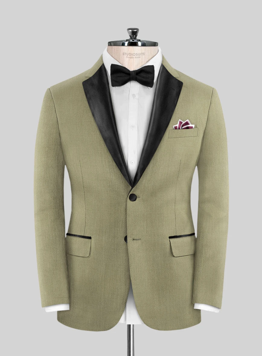 Napolean Light Khaki Wool Tuxedo Suit 4 Napolean Light Khaki Wool Tuxedo Suit - Image 2