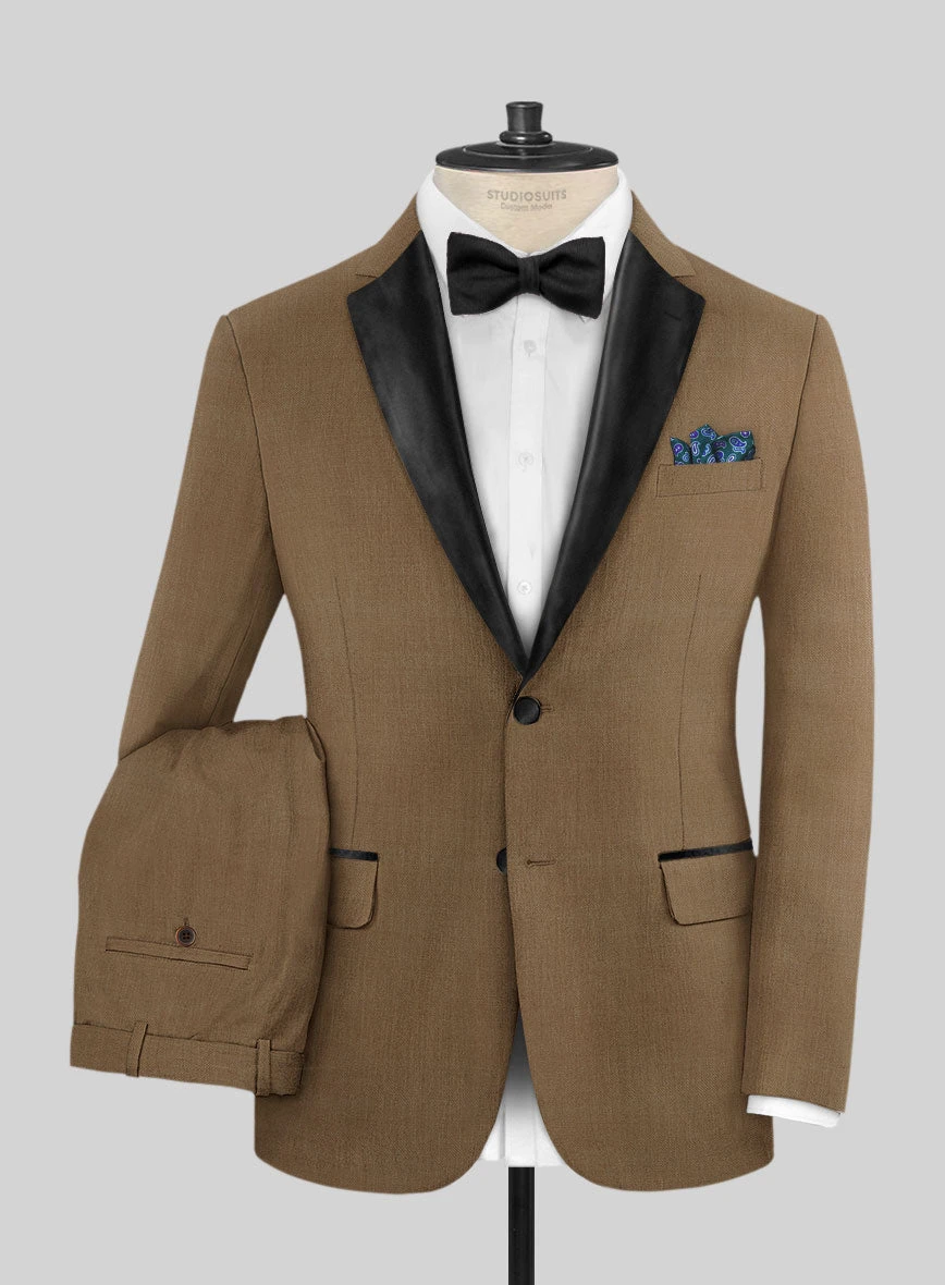 Napolean Melange Brown Wool Tuxedo Suit 3 Napolean Melange Brown Wool Tuxedo Suit