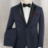 Napolean Mini Houndstooth Blue Wool Tuxedo Suit -Vest Gentleman Shop napoleanminihndsthbluewltuxsuitlk
