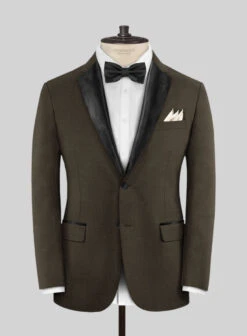Napolean Mud Brown Wool Tuxedo Suit -Vest Gentleman Shop napoleanmudbrownwooltuxedosuitlook 1