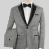 Napolean Sharkskin Light Gray Wool Tuxedo Suit -Vest Gentleman Shop napoleansharkskinlightgraywool tuxedosuitlook