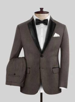 Napolean Stretch Brown Wool Tuxedo Suit