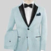Napolean Stretch Coral Blue Wool Tuxedo Suit -Vest Gentleman Shop napoleanstretchcoralbluwooltuxedosuit