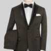 Napolean Stretch Dark Brown Wool Tuxedo Suit -Vest Gentleman Shop napoleanstretchdarkbrownwooltuxedosuitlk