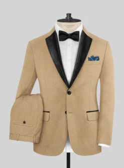 Napolean Stretch Dark Khaki Wool Tuxedo Suit