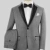 Napolean Stretch Mid Gray Wool Tuxedo Suit -Vest Gentleman Shop napoleanstretchmidgraywooltuxedosuitlk