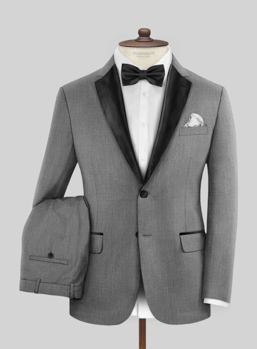 Napolean Stretch Mid Gray Wool Tuxedo Suit 3 Napolean Stretch Mid Gray Wool Tuxedo Suit
