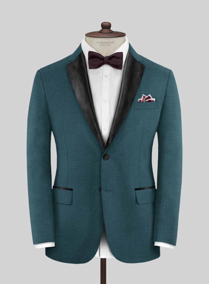 Napolean Stretch Teal Blue Wool Tuxedo Suit 4 Napolean Stretch Teal Blue Wool Tuxedo Suit - Image 2