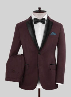 Napolean Stretch Wine Wool Tuxedo Suit