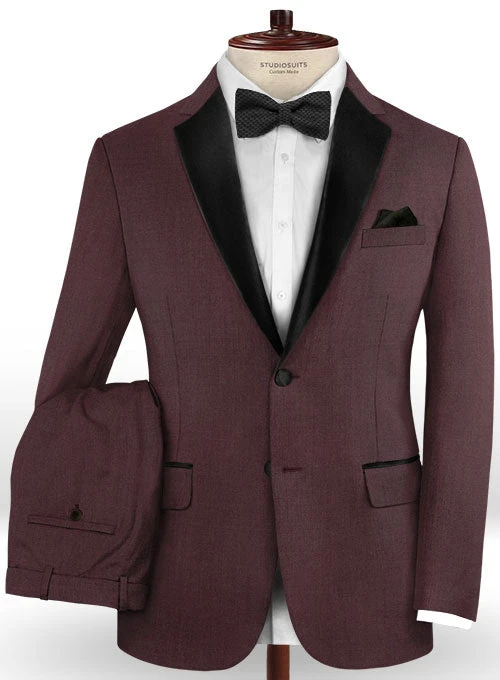 Napolean Wine Wool Tuxedo Suit 3 Napolean Wine Wool Tuxedo Suit