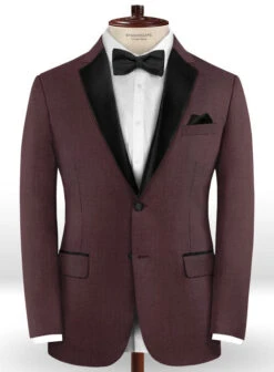 Napolean Wine Wool Tuxedo Suit 12 Napolean Wine Wool Tuxedo Suit -Vest Gentleman Shop napoleanwinewooltuxedosuitlook 1