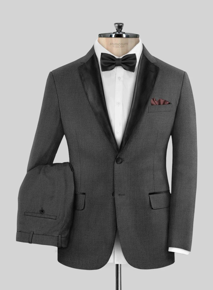 Napolean Mid Charcoal Wool Tuxedo Suit 3 Napolean Mid Charcoal Wool Tuxedo Suit