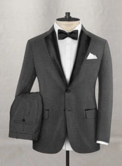 Napolean Stretch Dark Gray Wool Tuxedo Suit