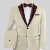 Napolean Stretch Beige Wool Tuxedo Suit -Vest Gentleman Shop napostretchbeigewooltuxedosuitlk