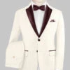 Napolean Stretch Ivory Wool Tuxedo Suit -Vest Gentleman Shop napostretchivorywooltuxedosuitlk