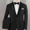 Napolean Stretch Black Wool Tuxedo Suit -Vest Gentleman Shop napostrtchblackwltuxsuitlk