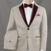 Napolean Stretch Pale Brown Wool Tuxedo Suit -Vest Gentleman Shop napostrtchpalebrwnwltuxsuitlk