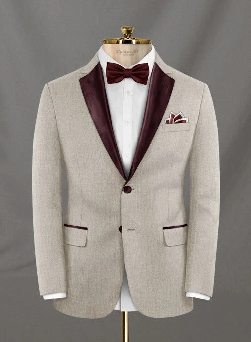 Napolean Stretch Pale Brown Wool Tuxedo Suit 5 Napolean Stretch Pale Brown Wool Tuxedo Suit - Image 3