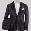 Noble Assunta Blue Stripe Cotton Silk Linen Suit -Vest Gentleman Shop nobleassuntabluestripesuitlook