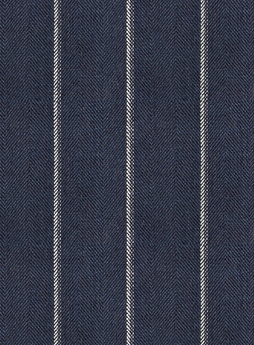 Noble Loredana Blue Stripe Cotton Silk Linen Suit 9 Noble Loredana Blue Stripe Cotton Silk Linen Suit - Image 7