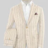 Noble Rosaria Cream Stripe Cotton Silk Linen Suit 1 Noble Rosaria Cream Stripe Cotton Silk Linen Suit -Vest Gentleman Shop noblerosariacreamstripecottonlinensuitlook