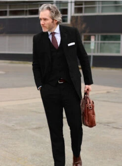 Pure Black Linen Suit -Vest Gentleman Shop pureblacklinensuitlook 1