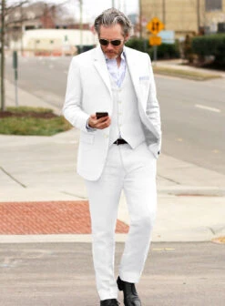 Pure White Linen Suit -Vest Gentleman Shop purewhitelinensuitlook 1