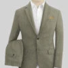 Sage Green Pure Linen Suit 1 Sage Green Pure Linen Suit -Vest Gentleman Shop sagegreenpurelinensuitlk