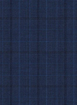 Scabal Natro Checks Blue Wool Pants -Vest Gentleman Shop scabalnatrochecksbluewoolpantlk 2