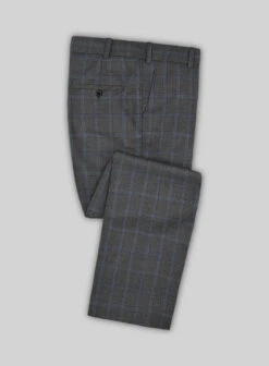 Scabal Quart Checks Gray Wool Pants
