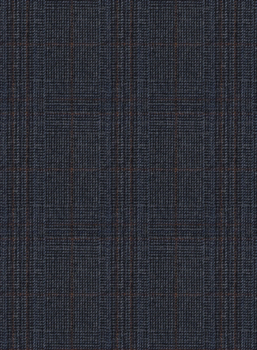Scabal Tornado Glen Blue Wool Pants 5 Scabal Tornado Glen Blue Wool Pants - Image 3